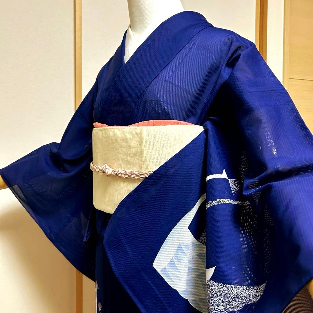 薄物　夏着物　絽　化繊　訪問着　フルセット　モ32