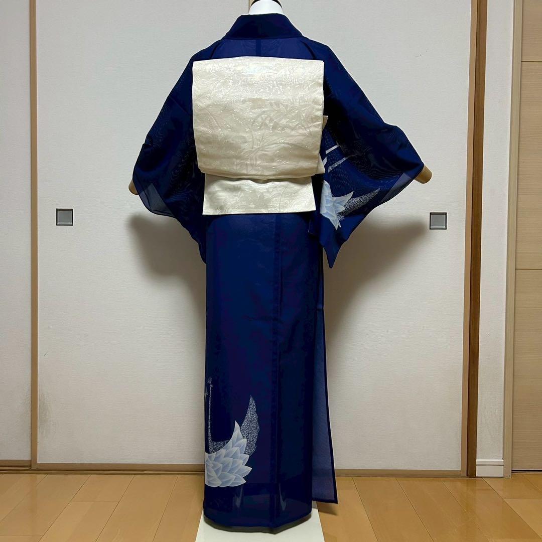 薄物　夏着物　絽　化繊　訪問着　フルセット　モ32