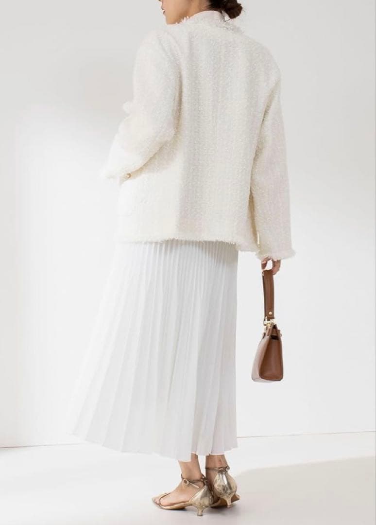 ノーリーズソフィー　ノーカラー　ツイードジャケット　使用１回　美品　38