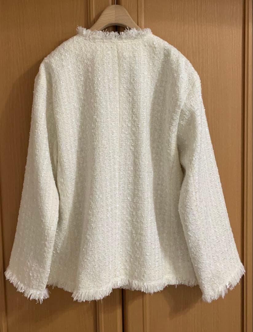 ノーリーズソフィー　ノーカラー　ツイードジャケット　使用１回　美品　38