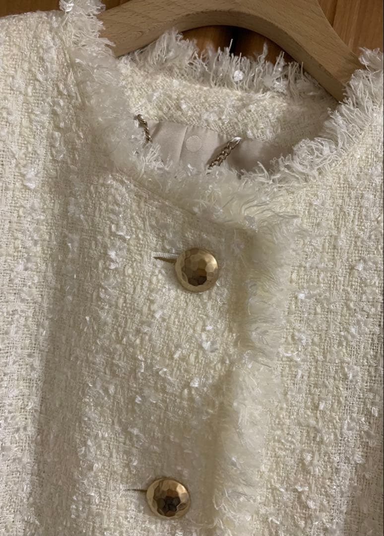 ノーリーズソフィー　ノーカラー　ツイードジャケット　使用１回　美品　38