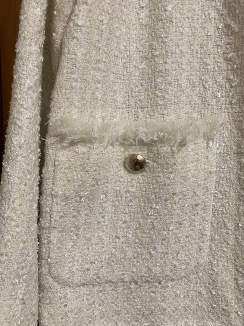 ノーリーズソフィー　ノーカラー　ツイードジャケット　使用１回　美品　38