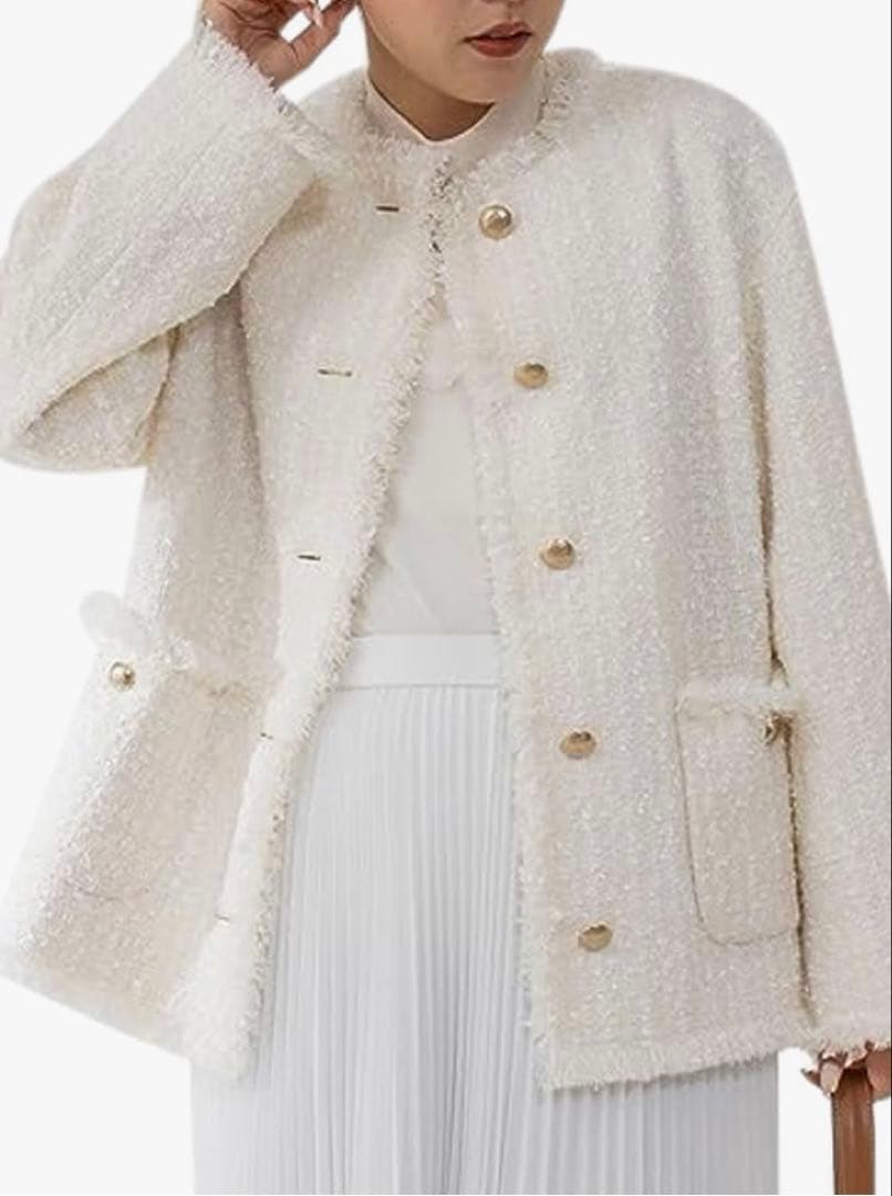 ノーリーズソフィー　ノーカラー　ツイードジャケット　使用１回　美品　38