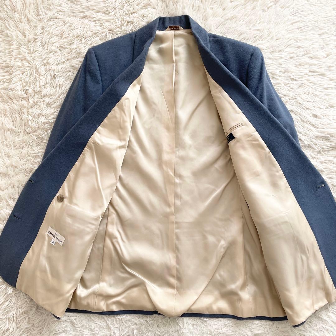 未使用 キャメル100% ブルックスブラザーズ ダブルジャケット くすみブルー