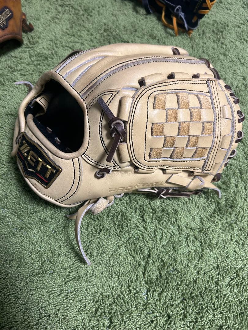 ZETT 硬式グローブ ベージュ 編み込み