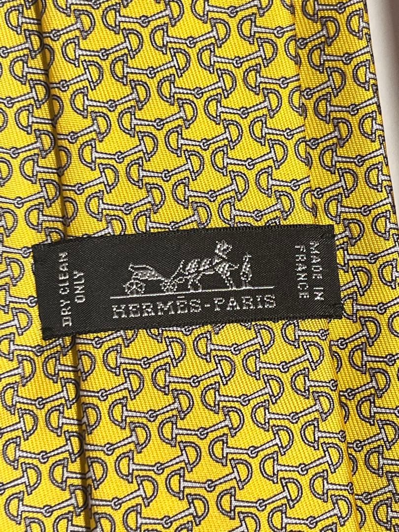 【未使用新品】HERMES イエローゴールドネクタイ