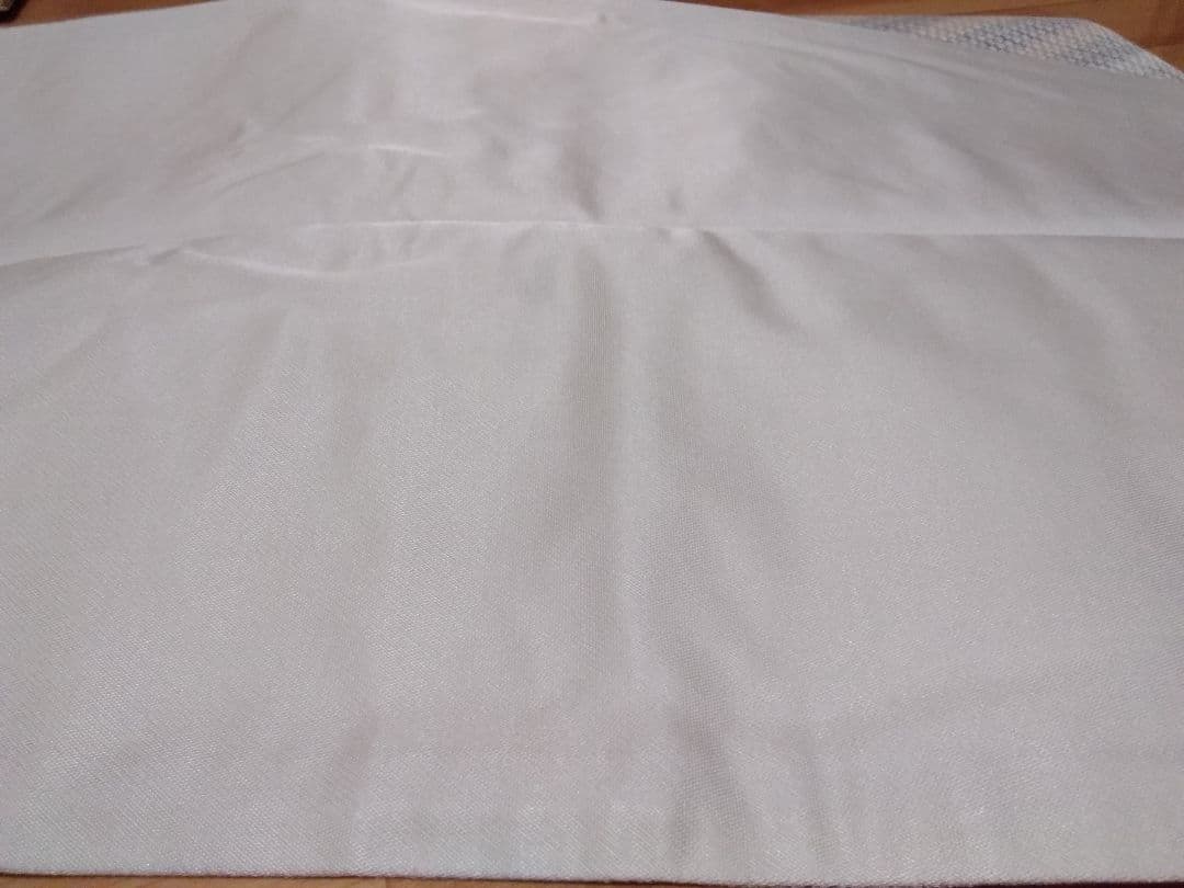 ★美品特価★【河瀬満織物】の袋帯　淡色の横縞 全通 銀糸 西陣織