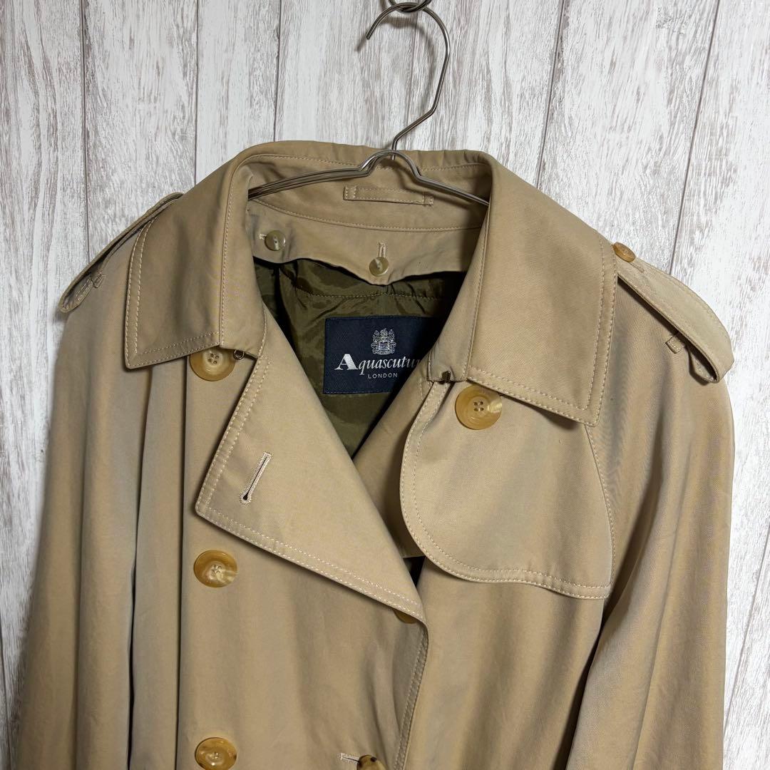 【日本製】アクアスキュータム トレンチコート ライナー付 M〜L