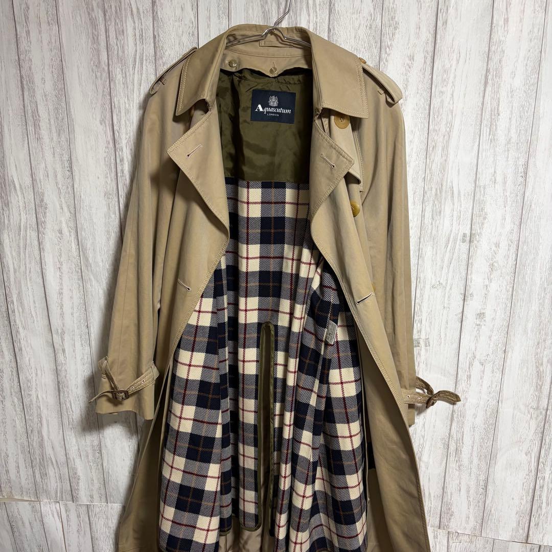 【日本製】アクアスキュータム トレンチコート ライナー付 M〜L