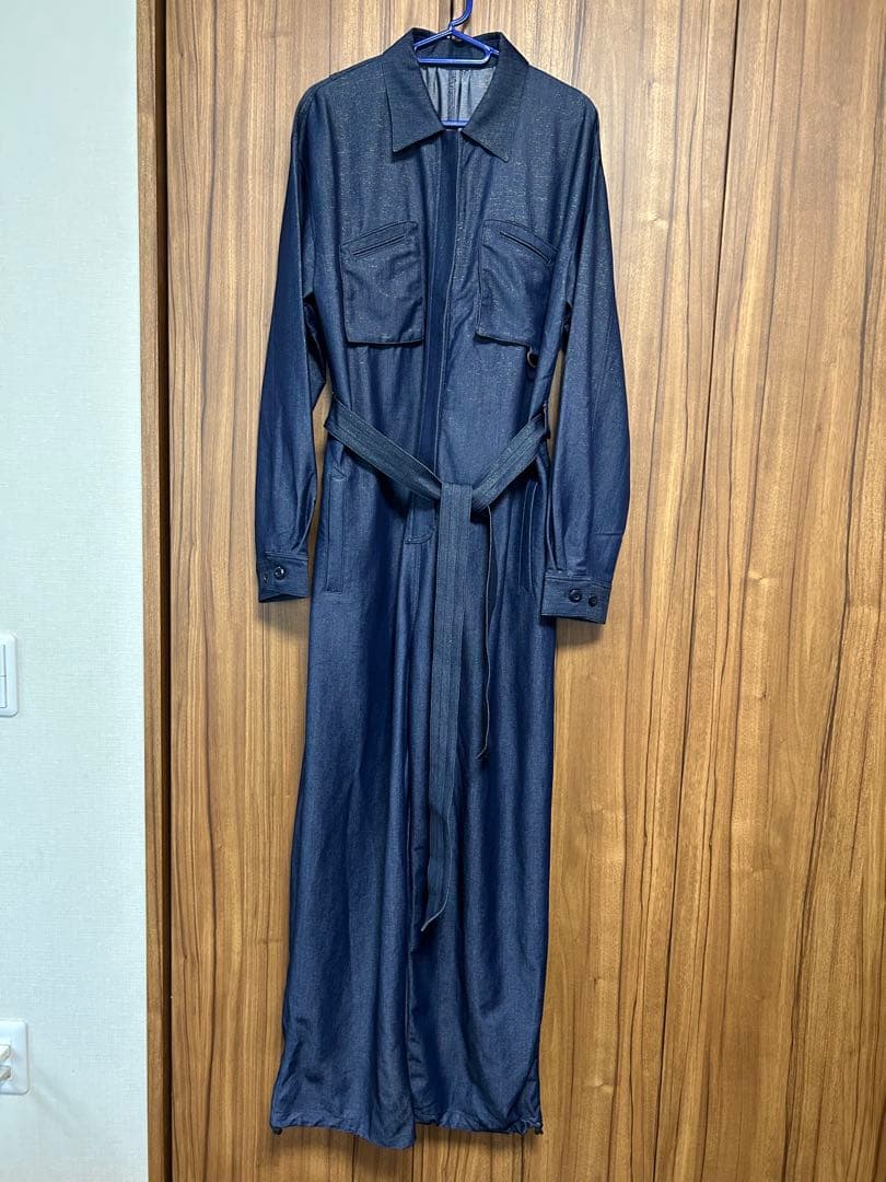 美品★ SHINY DENIM LIKE ROMPERS
