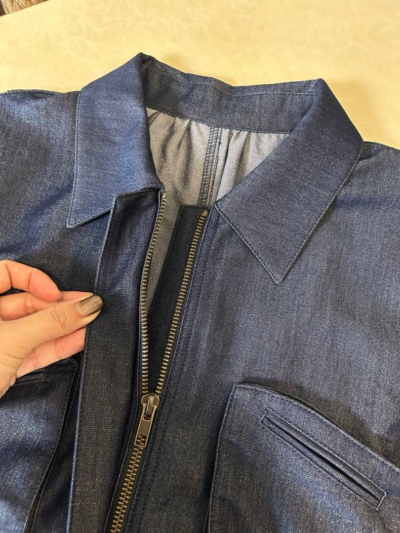 美品★ SHINY DENIM LIKE ROMPERS