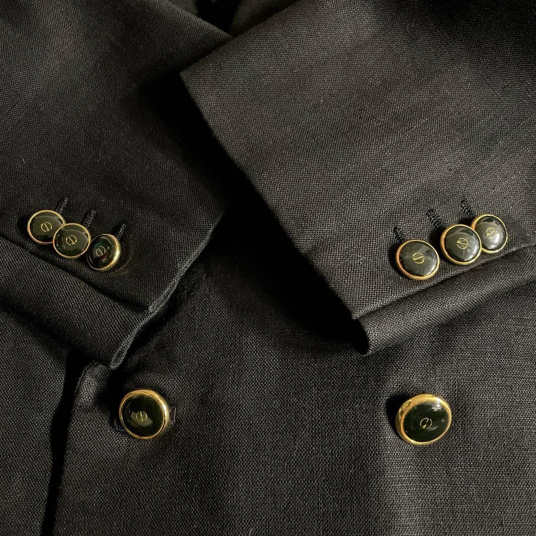 最高級 リネンブレンド ウール dunhill ダンヒル ダブルブレストスーツ