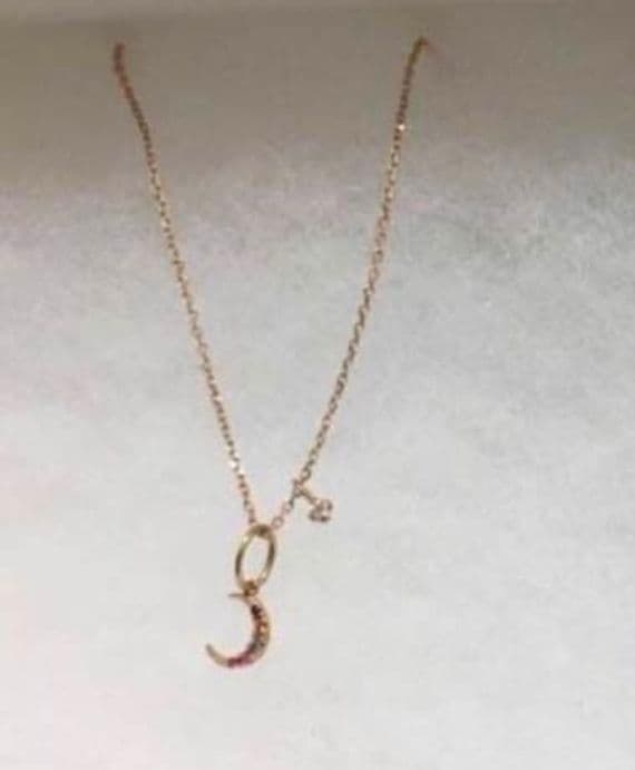 NOJESS 三日月 ネックレス 一粒ダイヤ