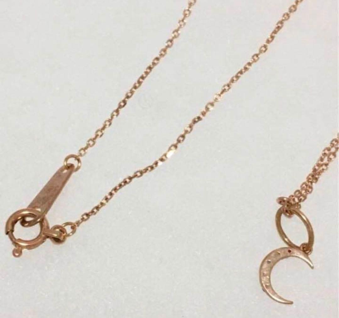 NOJESS 三日月 ネックレス 一粒ダイヤ