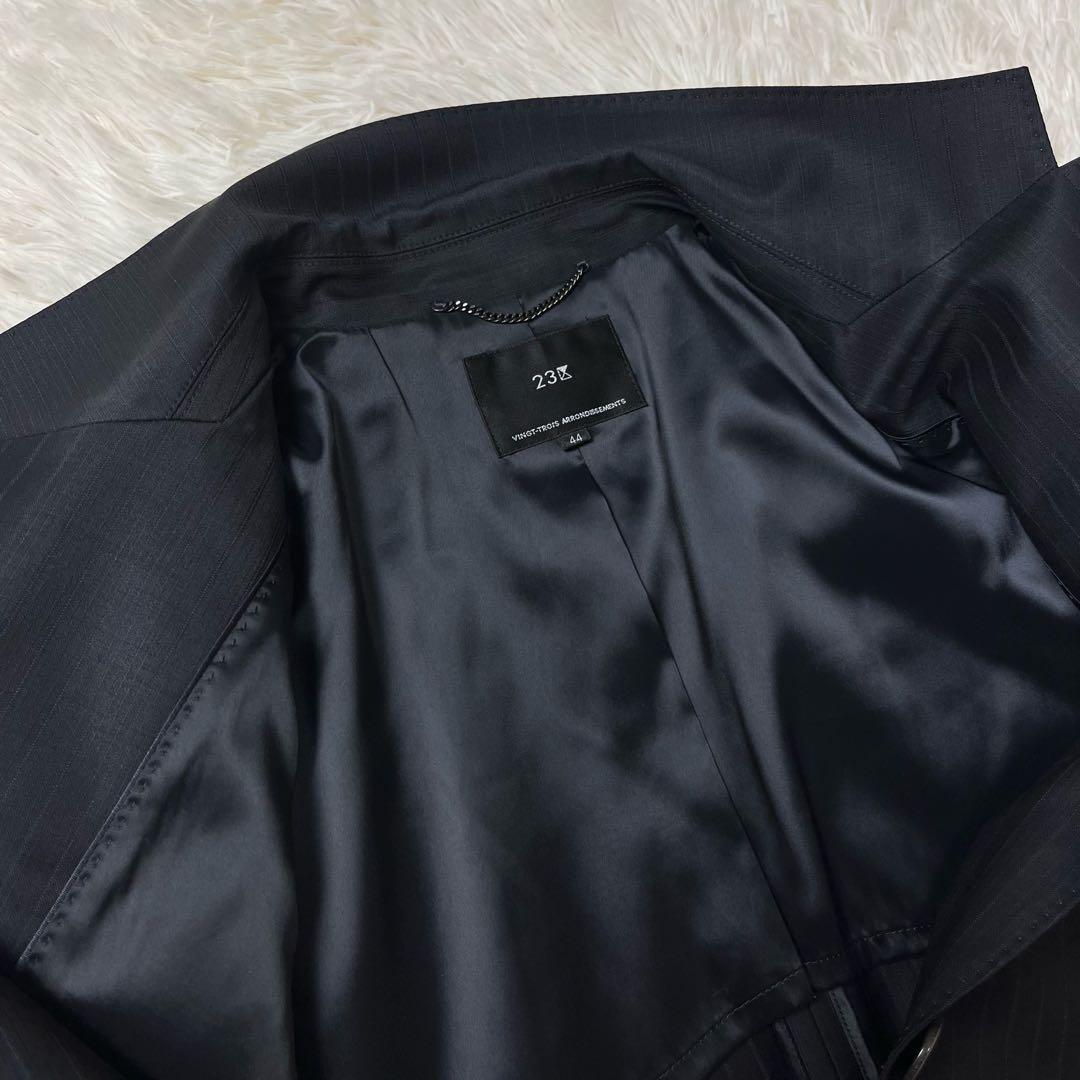 美品　23区　セットアップ　スーツ　スカート　大きいサイズ　44　ストライプ