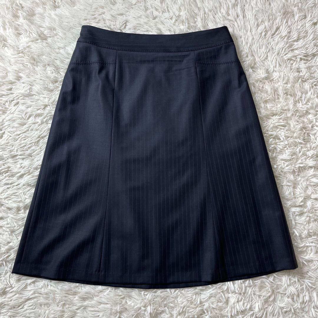 美品　23区　セットアップ　スーツ　スカート　大きいサイズ　44　ストライプ