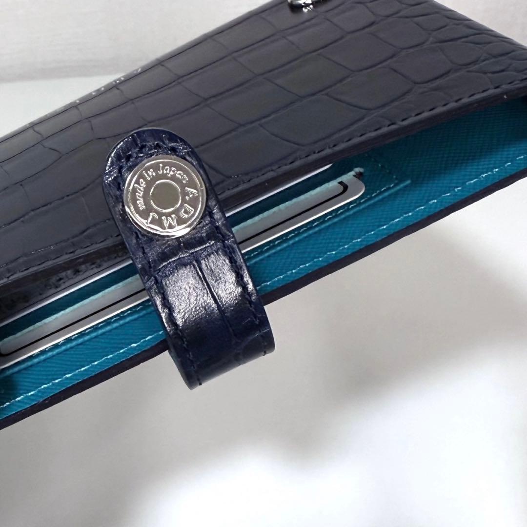 【極美品】 ADMJ 牛革クロコダイル型押し スマホポシェット