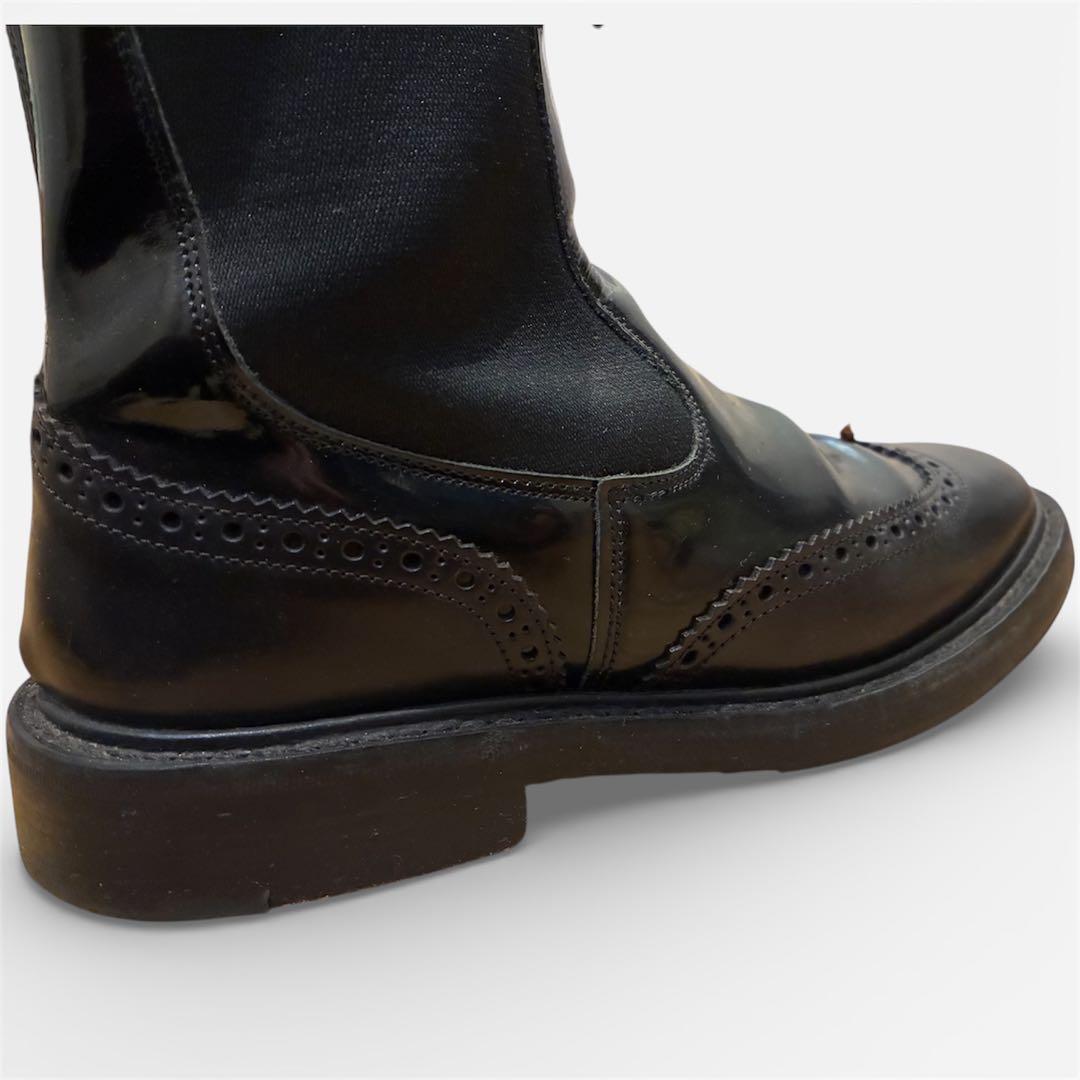 美品◆Tricker'sサイドゴアブーツ 黒チェルシーブーツ UK7.5