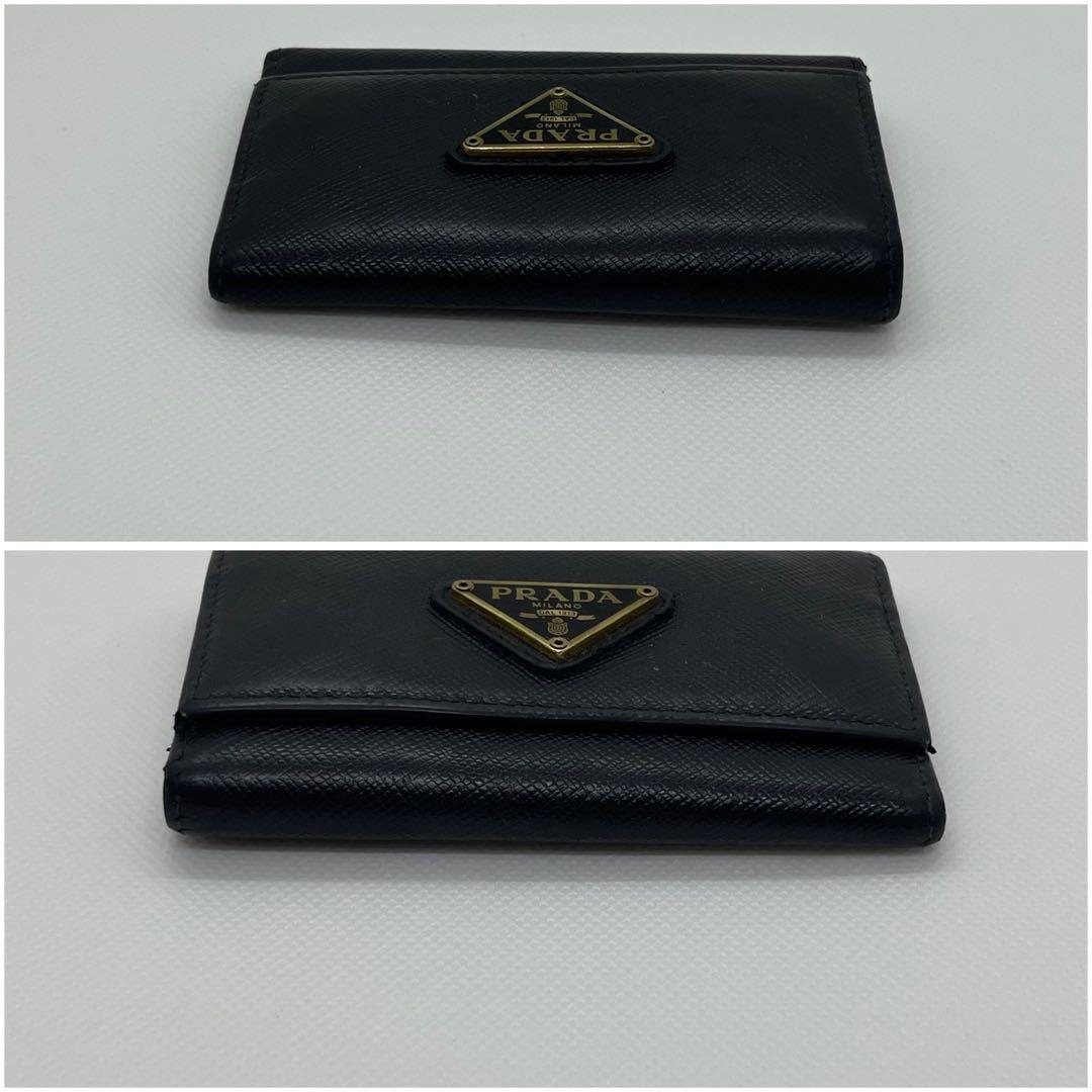 最高峰✨ プラダ キーケース 6連 サフィアーノ レザー 三角プレート　ブラック