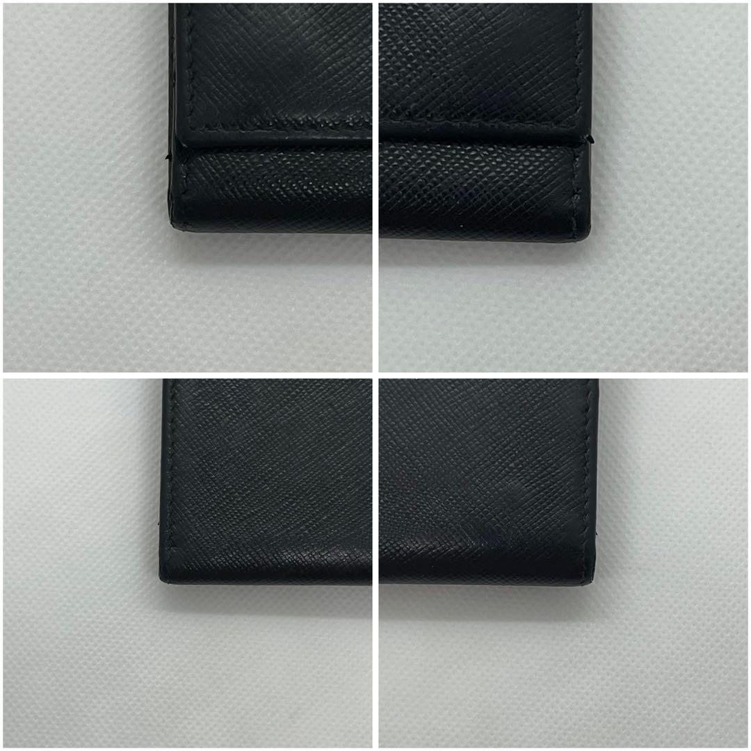 最高峰✨ プラダ キーケース 6連 サフィアーノ レザー 三角プレート　ブラック