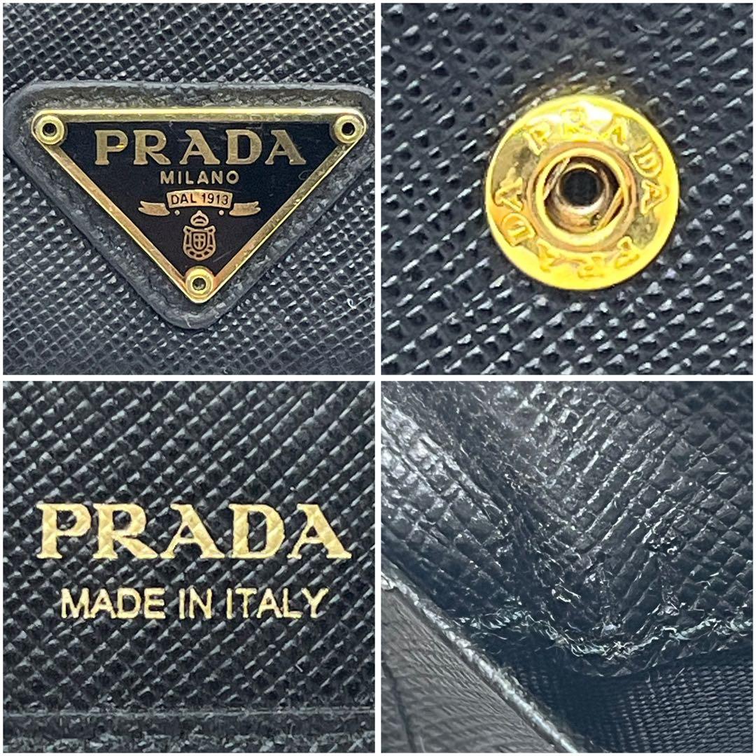 最高峰✨ プラダ キーケース 6連 サフィアーノ レザー 三角プレート　ブラック