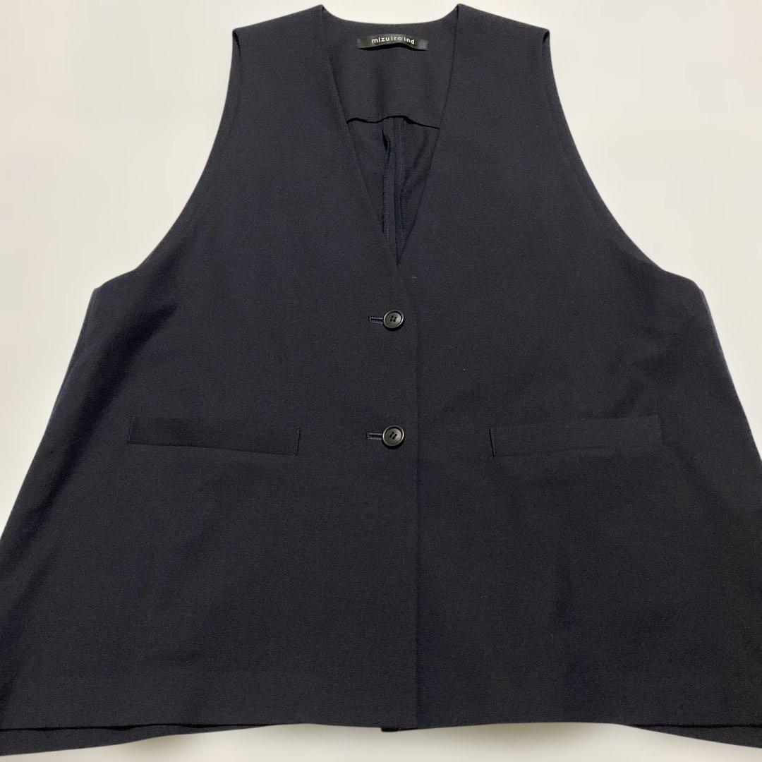 ascmizuiro ind ディープVネックワイドベスト ネイビー