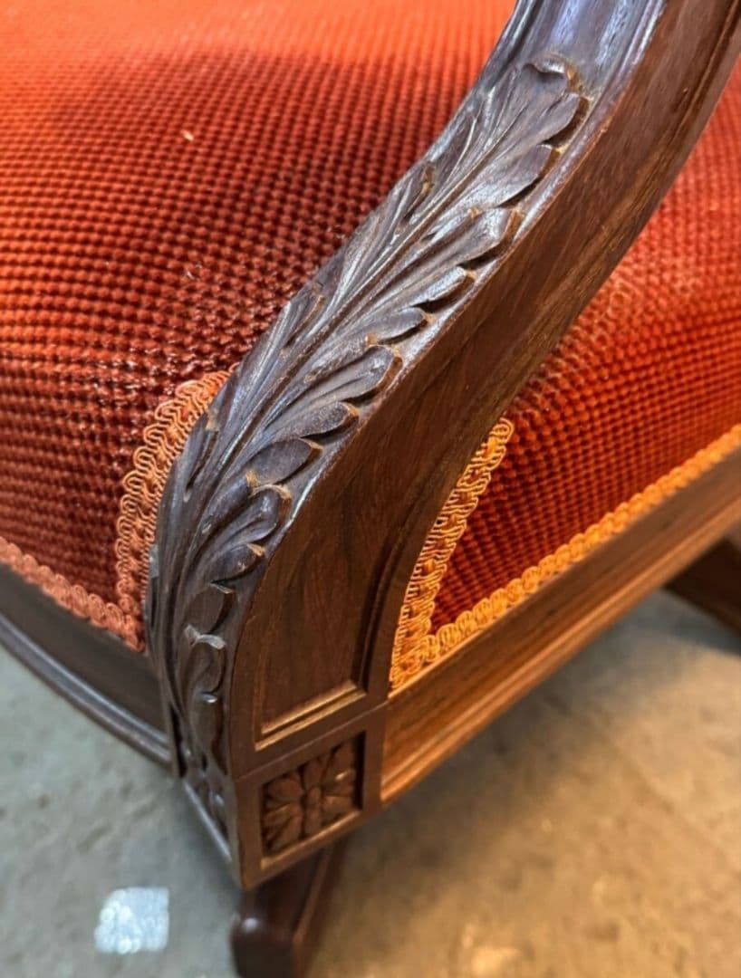 大正ロマン 洋館で使用されていた色鮮やかな座面が素敵なアンティークチェア 戦前