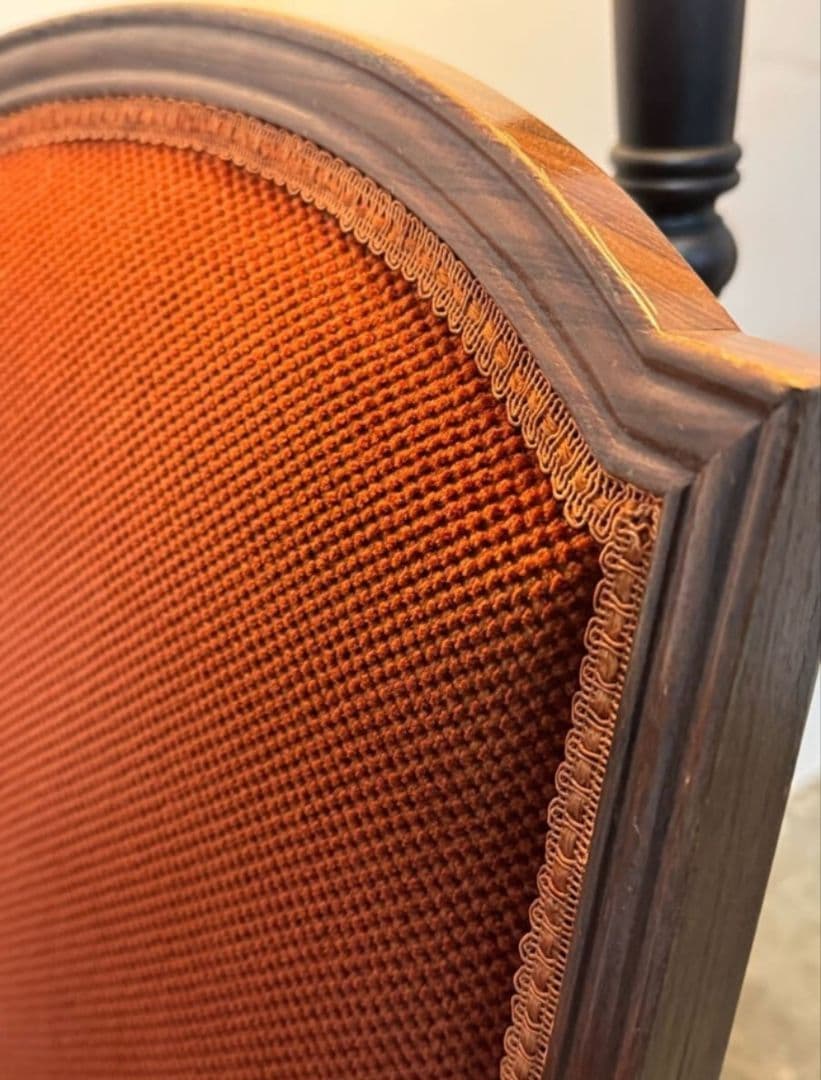 大正ロマン 洋館で使用されていた色鮮やかな座面が素敵なアンティークチェア 戦前