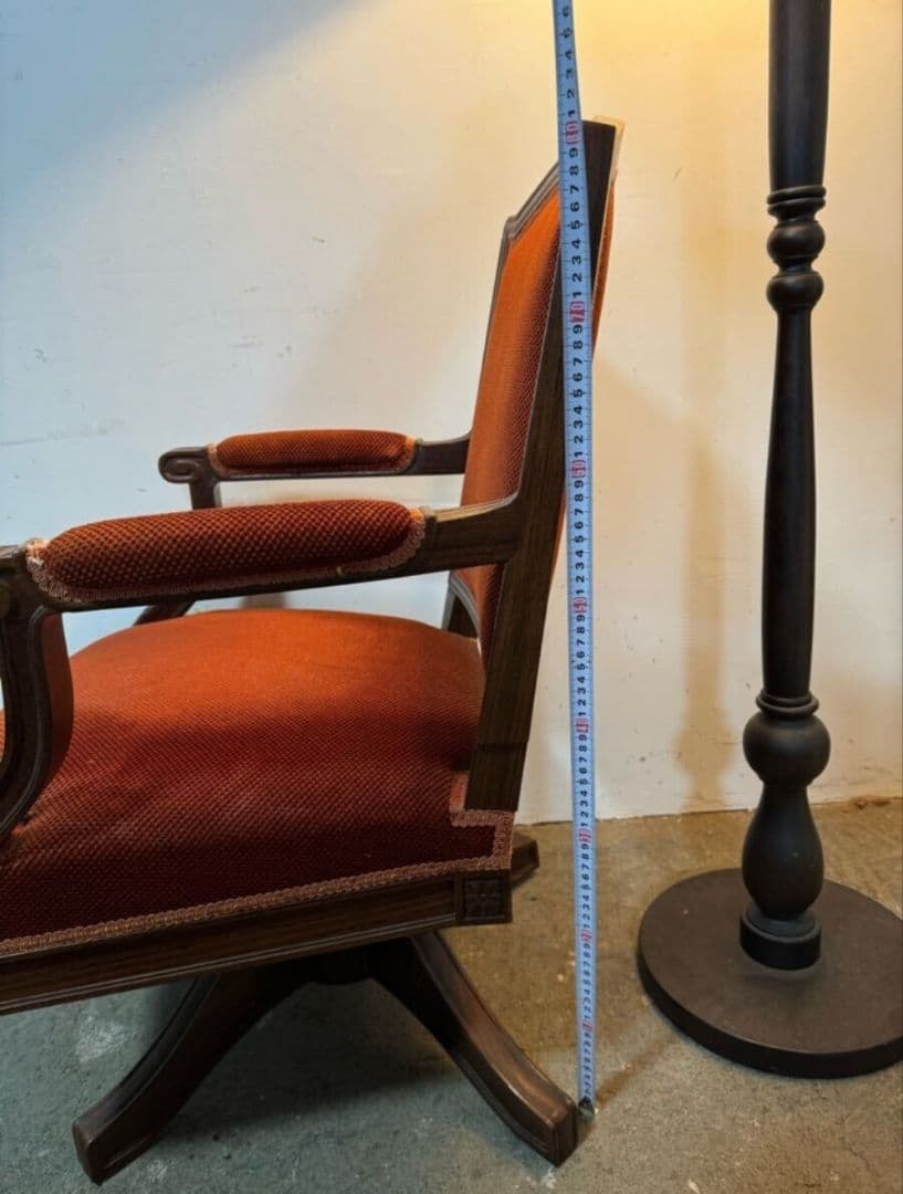 大正ロマン 洋館で使用されていた色鮮やかな座面が素敵なアンティークチェア 戦前