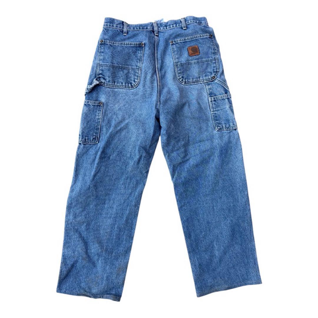 雰囲気○ 00s USA製 36×30 carhartt ダブルニーデニムパンツ