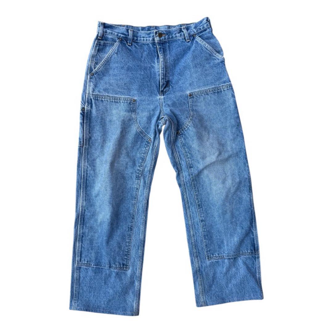 雰囲気○ 00s USA製 36×30 carhartt ダブルニーデニムパンツ