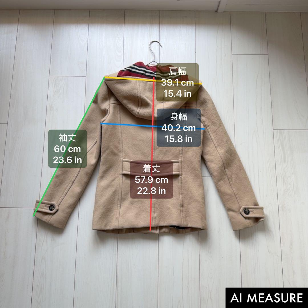 希少✨バーバリーブルーレーベル　ウール　フーデットコート　ショートコート　38