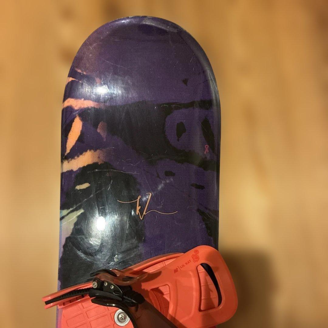 【K2】子供用　マルチカラー スノーボード ピンクバインディング