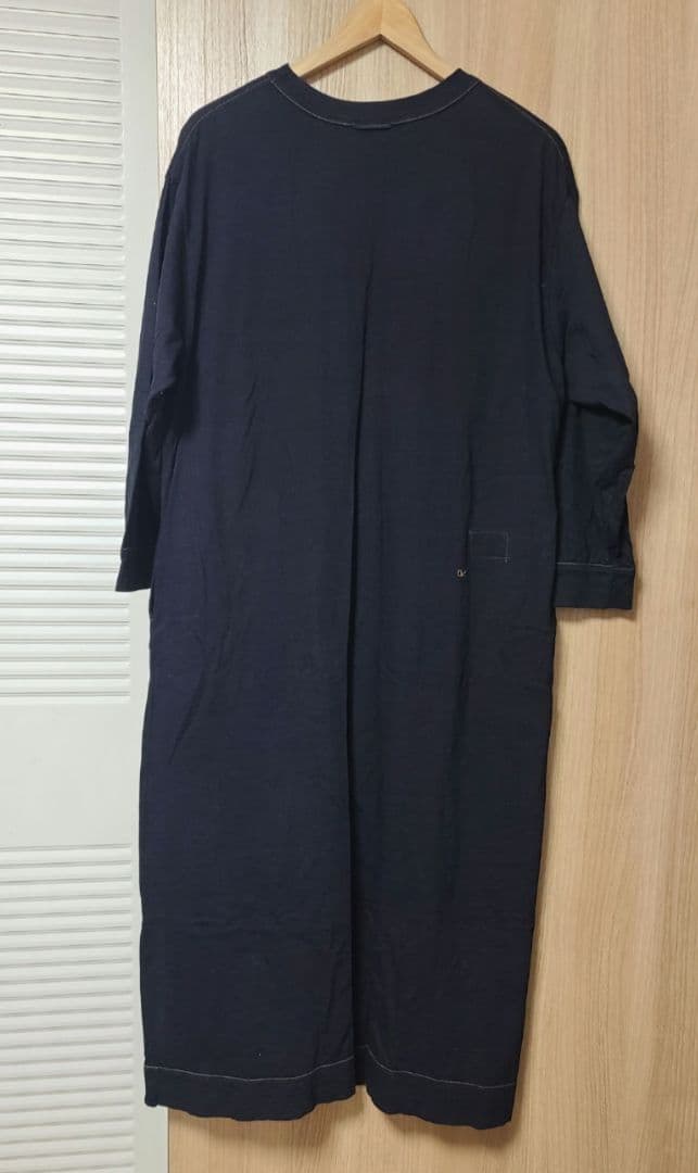 45R 度詰天竺の45星ドレス　インディゴ濃　マキシ　ワンピース