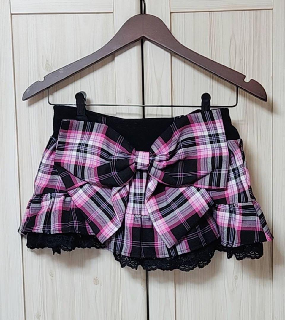 希少レア MARS マーズ ビッグリボンスカート　チェック 平成 Y2K