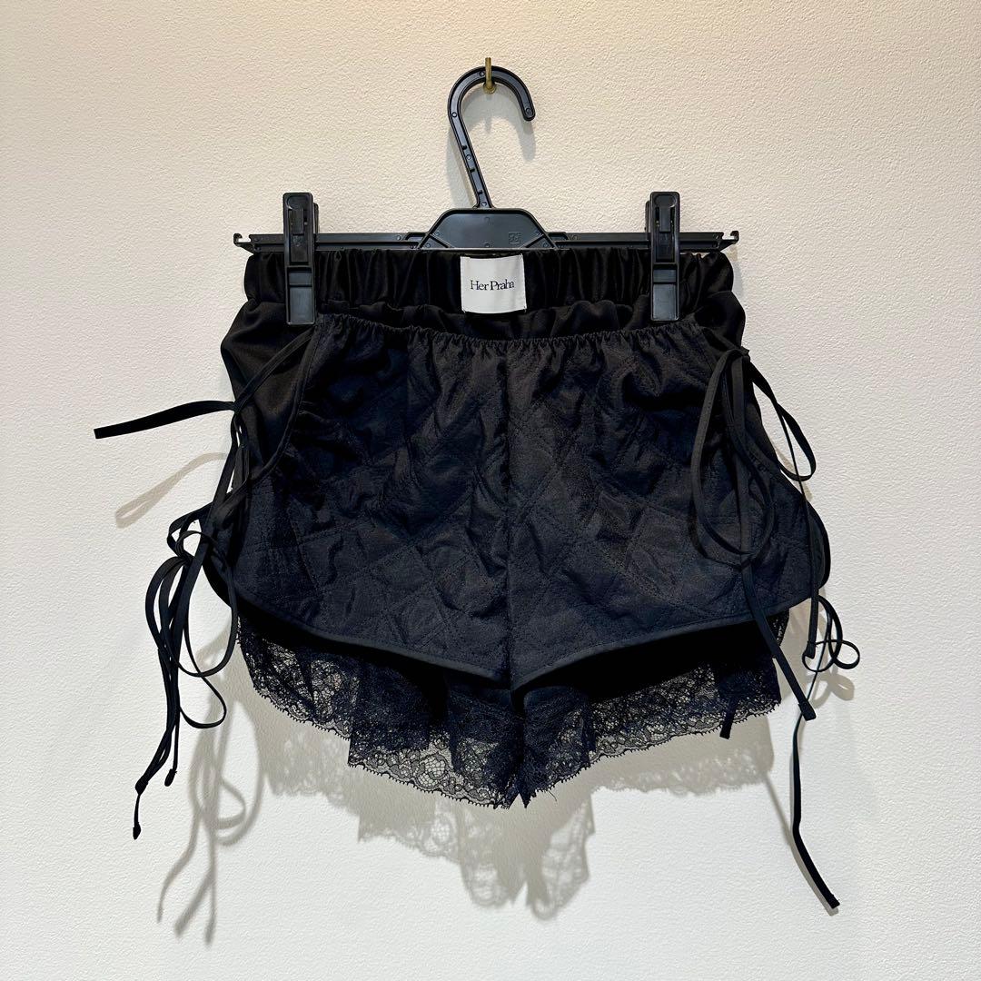 Litmus HerPraha キルティング×レース ショートパンツ 黒 完売品