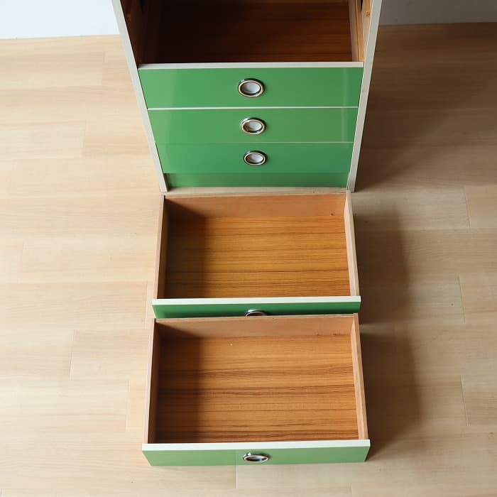 レトロポップ 整理タンス 昭和レトロ おもちゃ箱 スペースエイジ 緑色