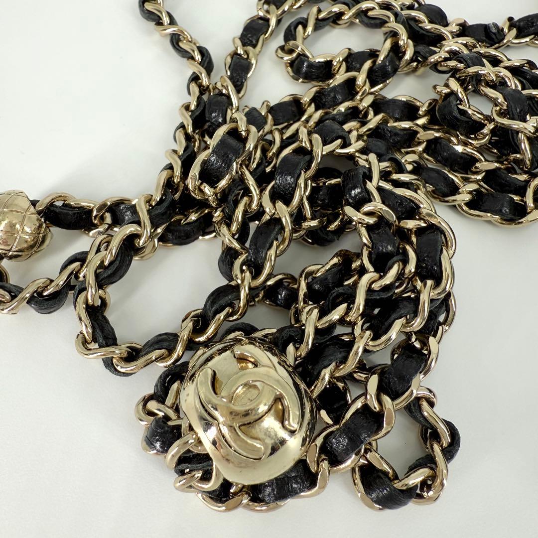 CHANEL キャビアスキン iPhone 13 pro ケース チェーン 黒