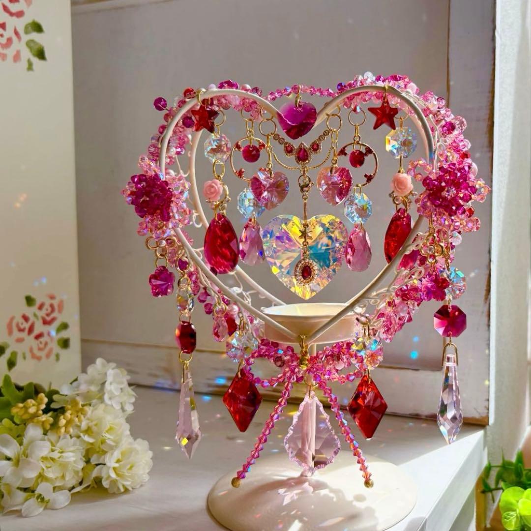 ハート✩.*˚SWAROVSKI置き型サンキャッチャー