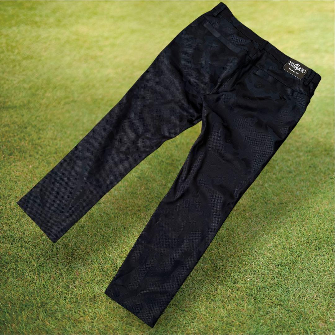 現行タグ　マークアンドロナ　パンツ　迷彩　紺　ネイビー　総柄　XL〜XXL相当