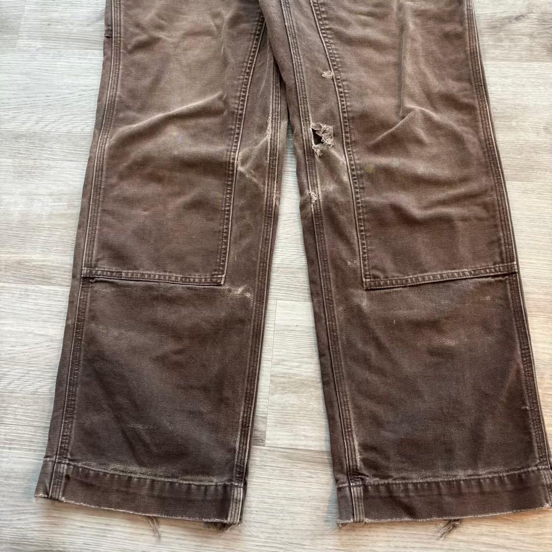 【Carhartt】ブラウン ダブルニーUSAファブリック 太シルエット#547