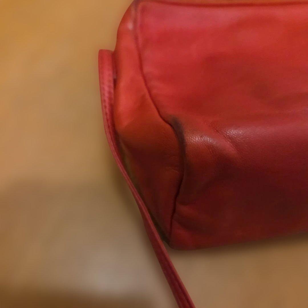 n*8様 オールドLOEWE 　斜め掛け　ナッパレザー　レッド レザー ショルダ