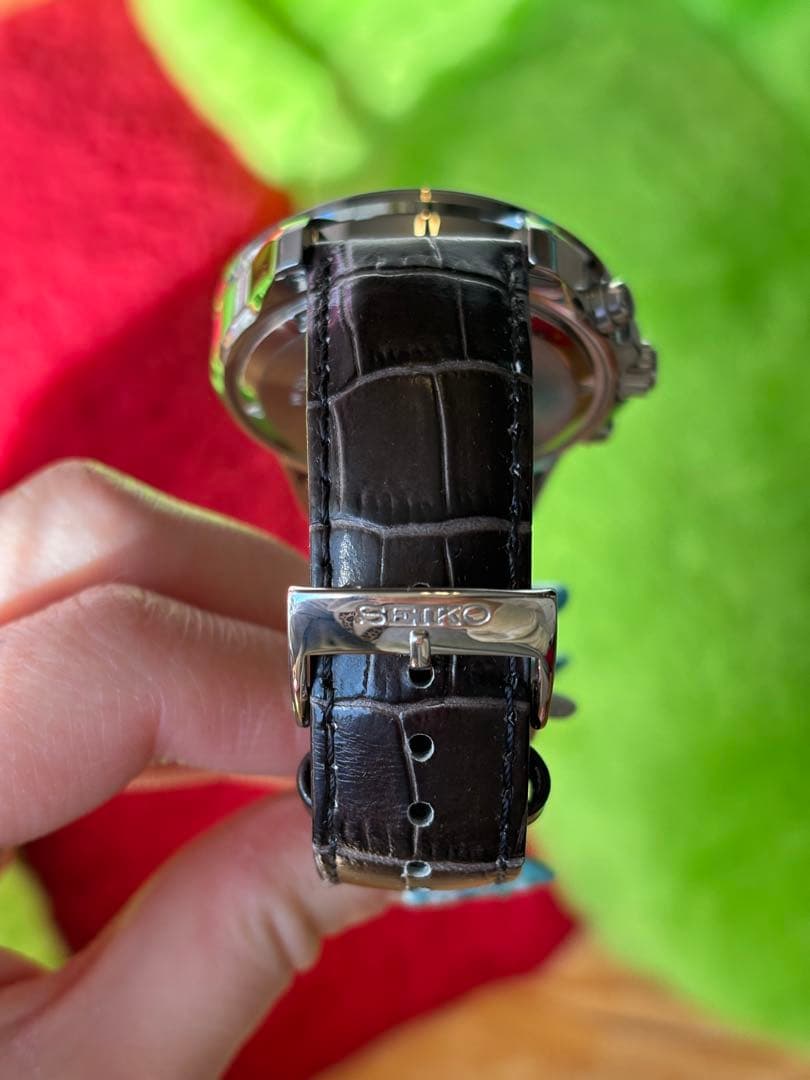 SEIKO クロノグラフ　レザーベルト　腕時計