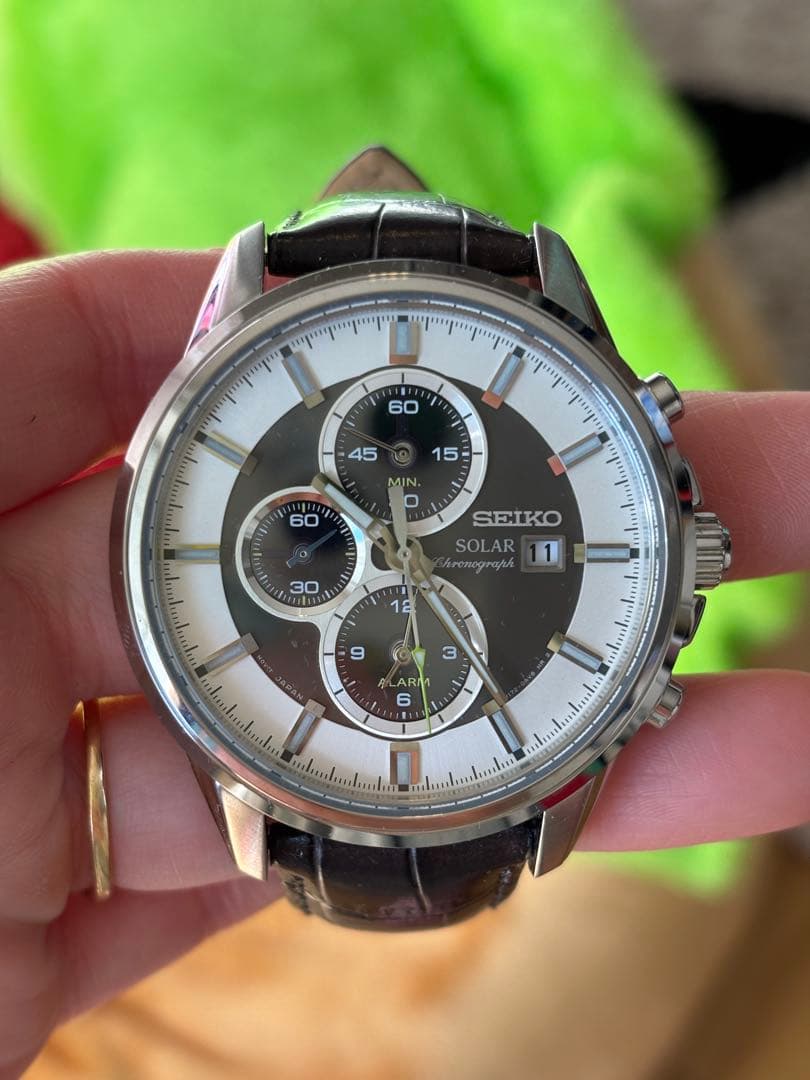 SEIKO クロノグラフ　レザーベルト　腕時計