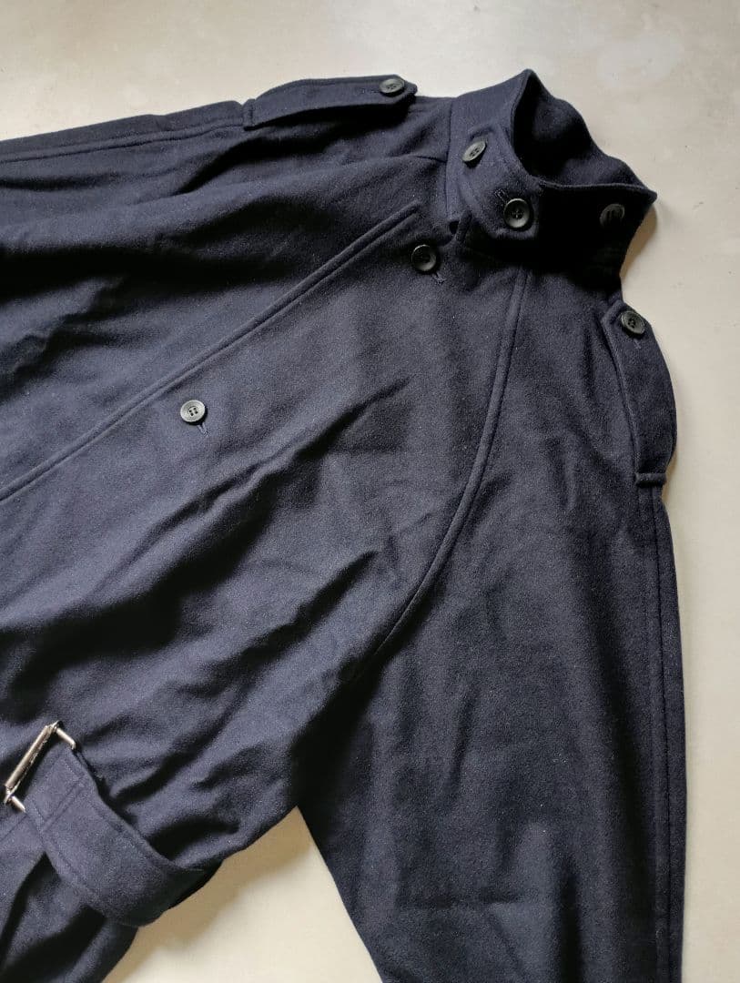 お値下げ　Y's　ワイズ　ウール　トレンチ風　コート　ネイビー