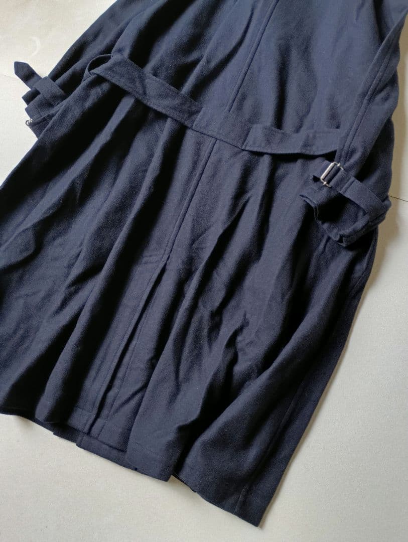 お値下げ　Y's　ワイズ　ウール　トレンチ風　コート　ネイビー
