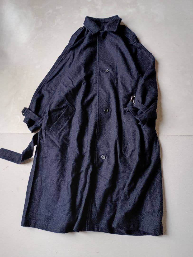 お値下げ　Y's　ワイズ　ウール　トレンチ風　コート　ネイビー