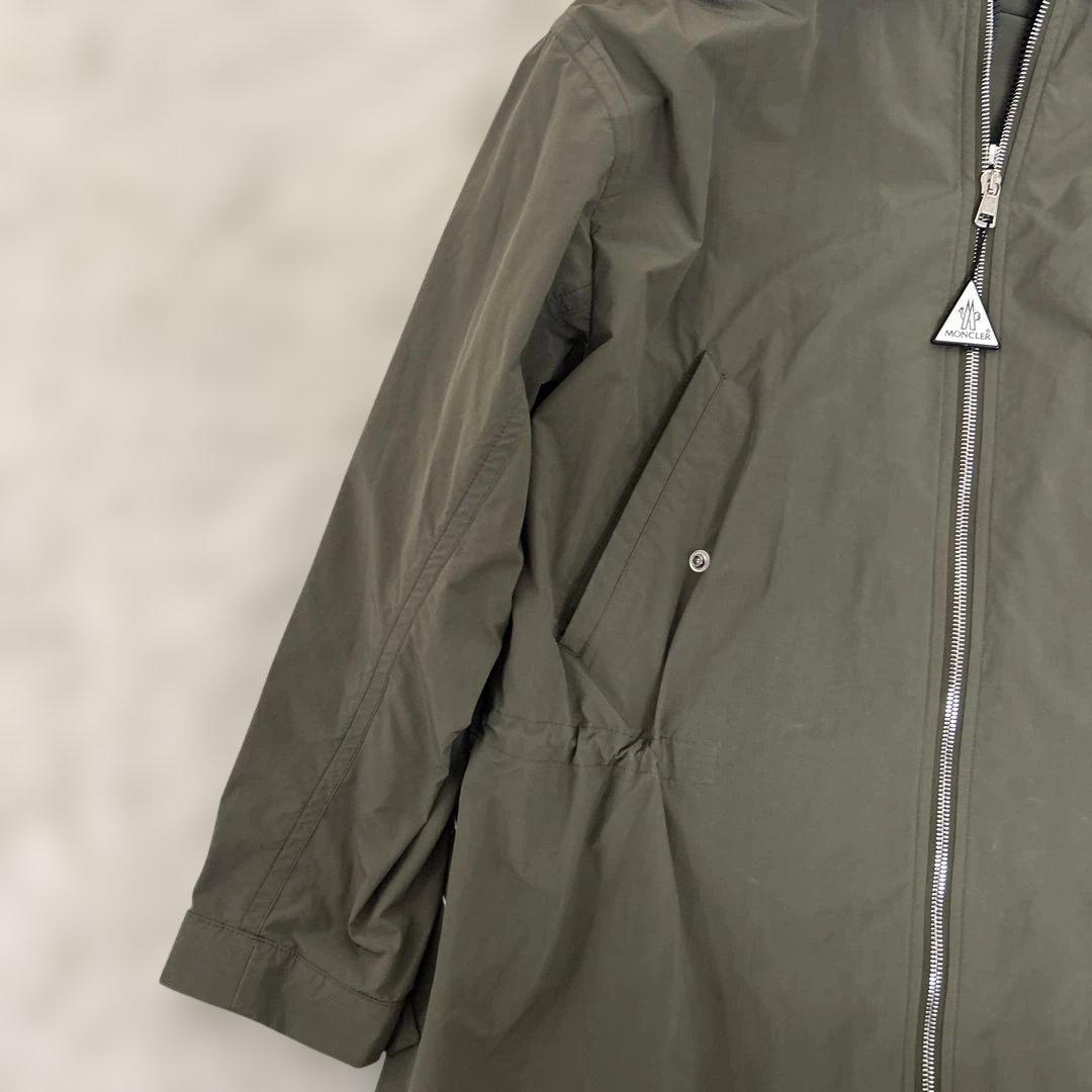 【美品】MONCLER ナイロン　ロング　ミリタリーコート　バッグロゴ　フード