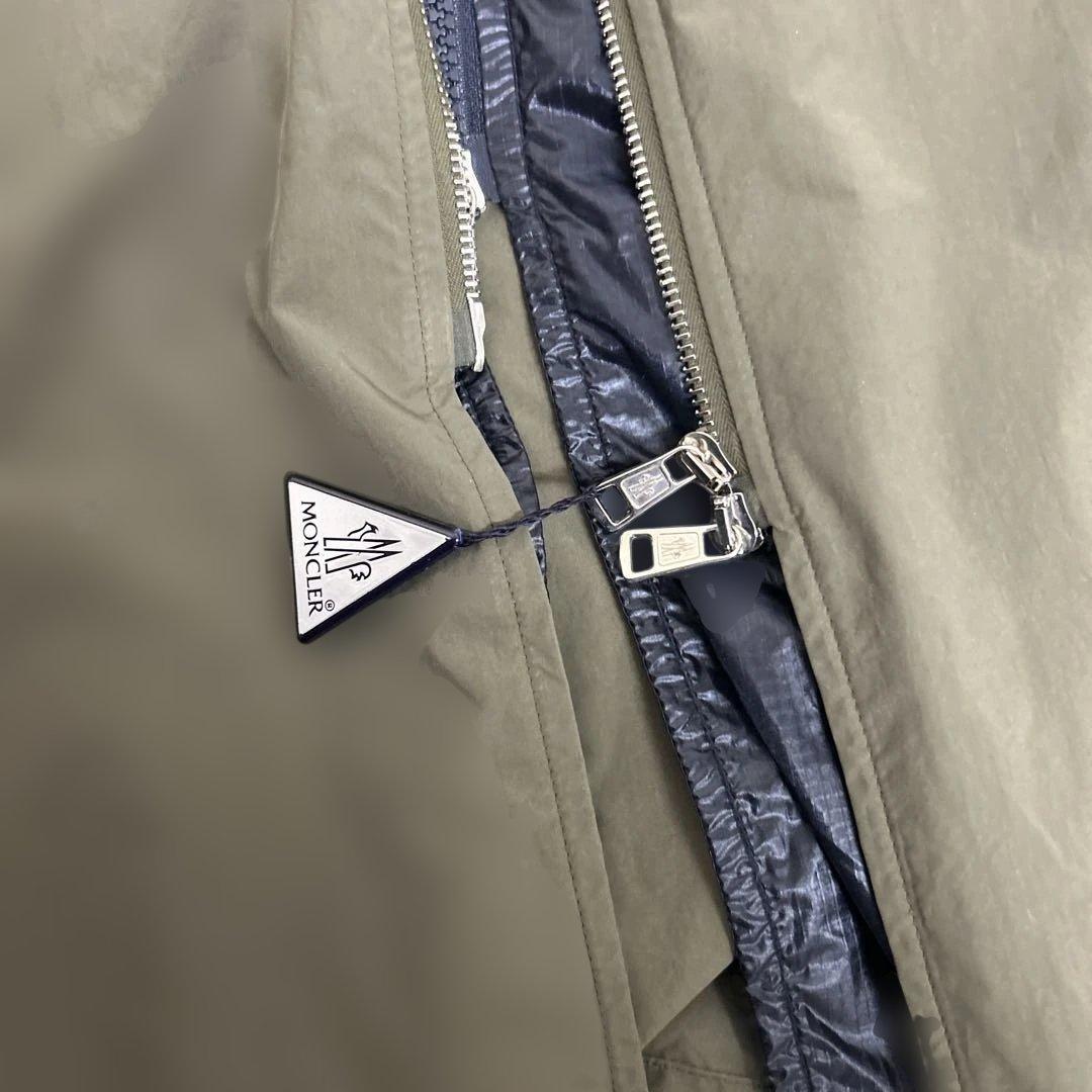 【美品】MONCLER ナイロン　ロング　ミリタリーコート　バッグロゴ　フード