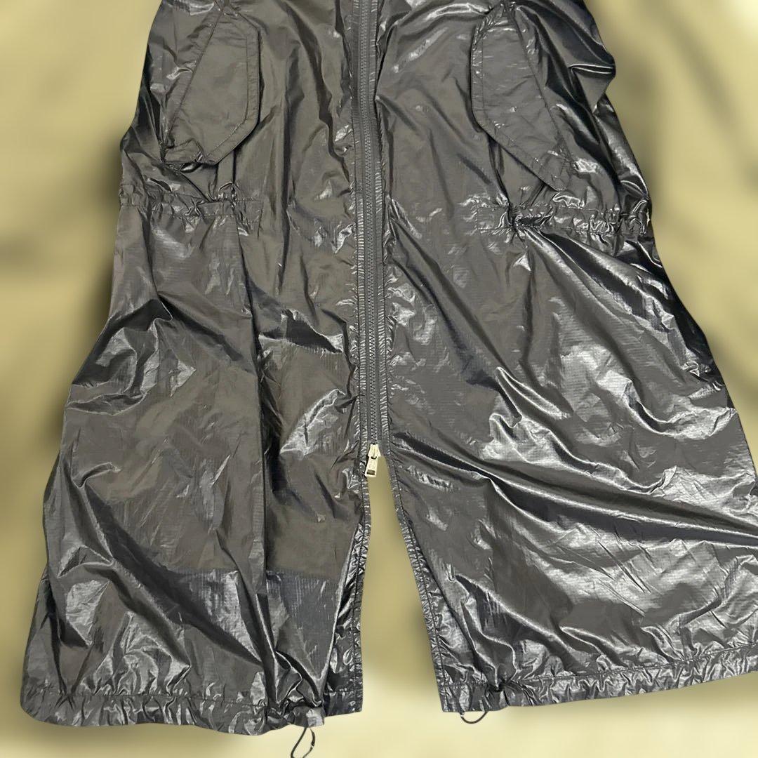 【美品】MONCLER ナイロン　ロング　ミリタリーコート　バッグロゴ　フード